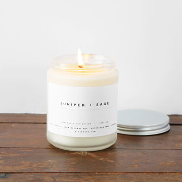 Juniper Clary Sage Essential Oil Soy candle Minimal Design
