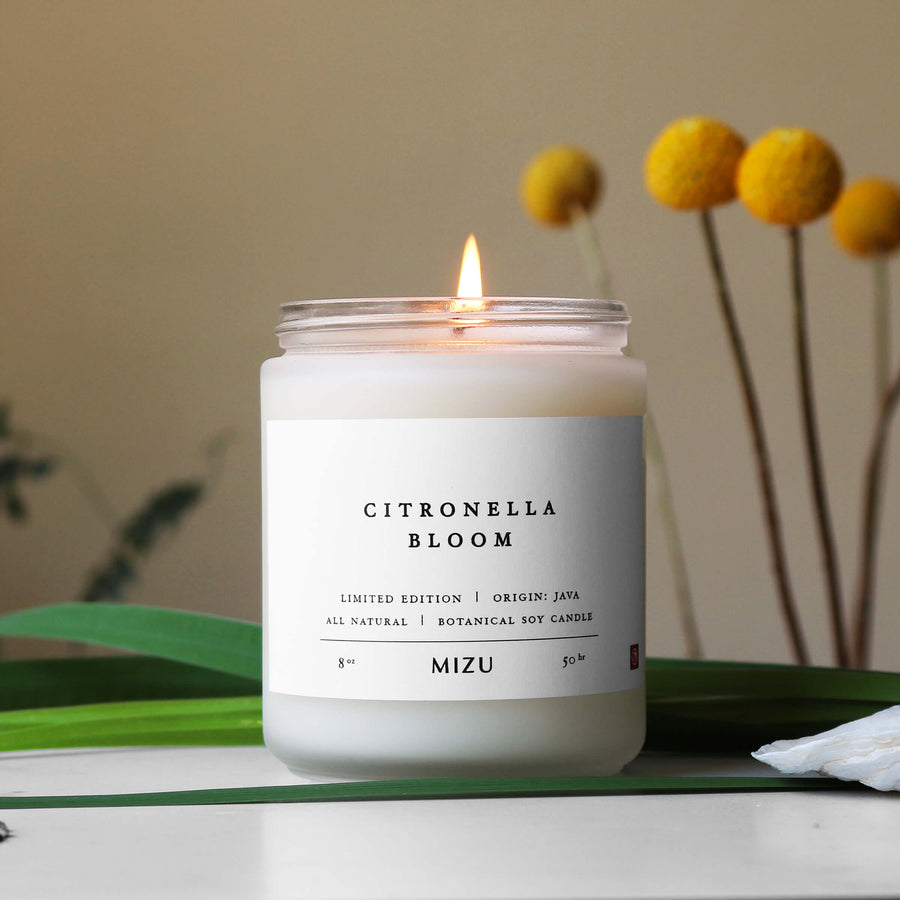 MIZU Citronella Bloom Essential Oil Candle