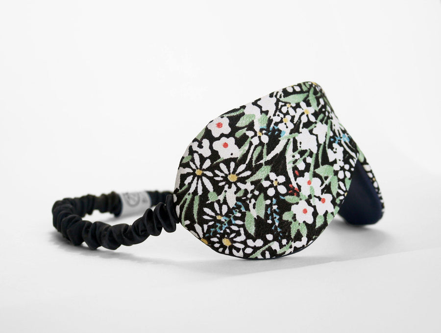 Japanese silk wicklow floral eye mask side view