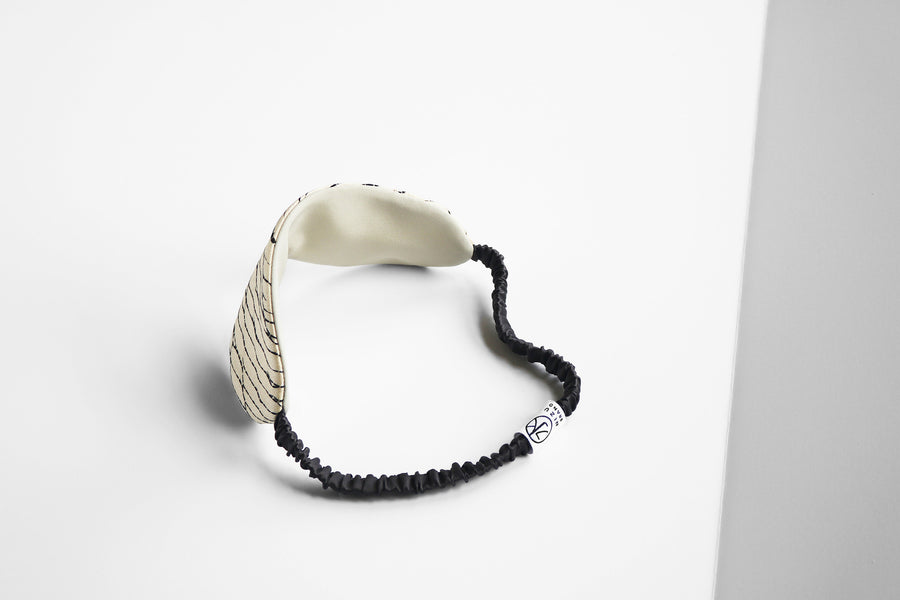 Japanese Silk Shibori Sleep mask  contrast back view