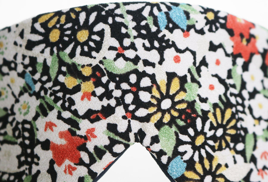 Japanese Silk floral eye mask textile detail