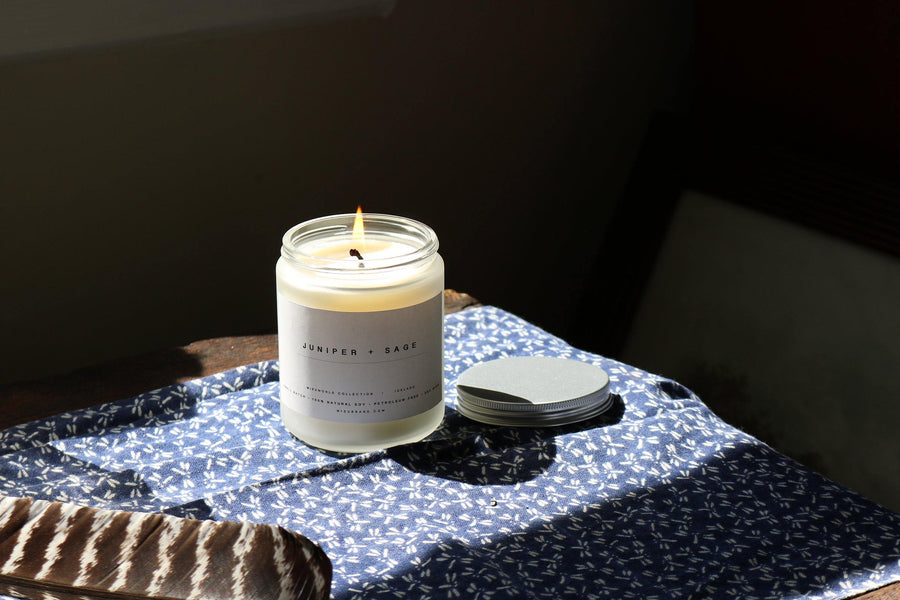 Juniper sage all natural essential oil candle for meditation 