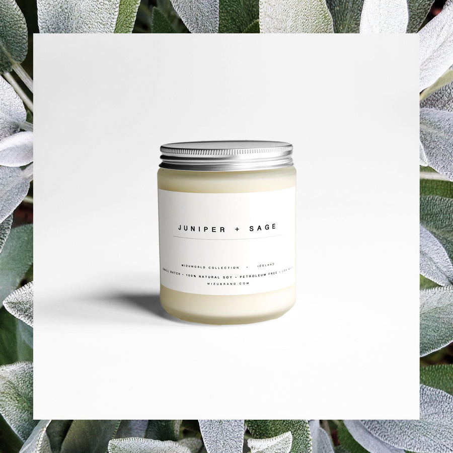 MIZU BRAND Juniper and sage essential oil candle