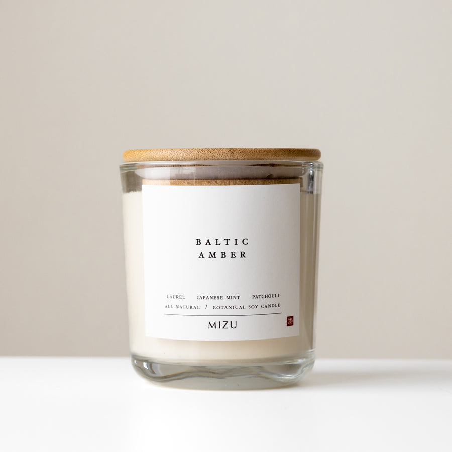 MIZU Baltic Amber Essential Oil Candle