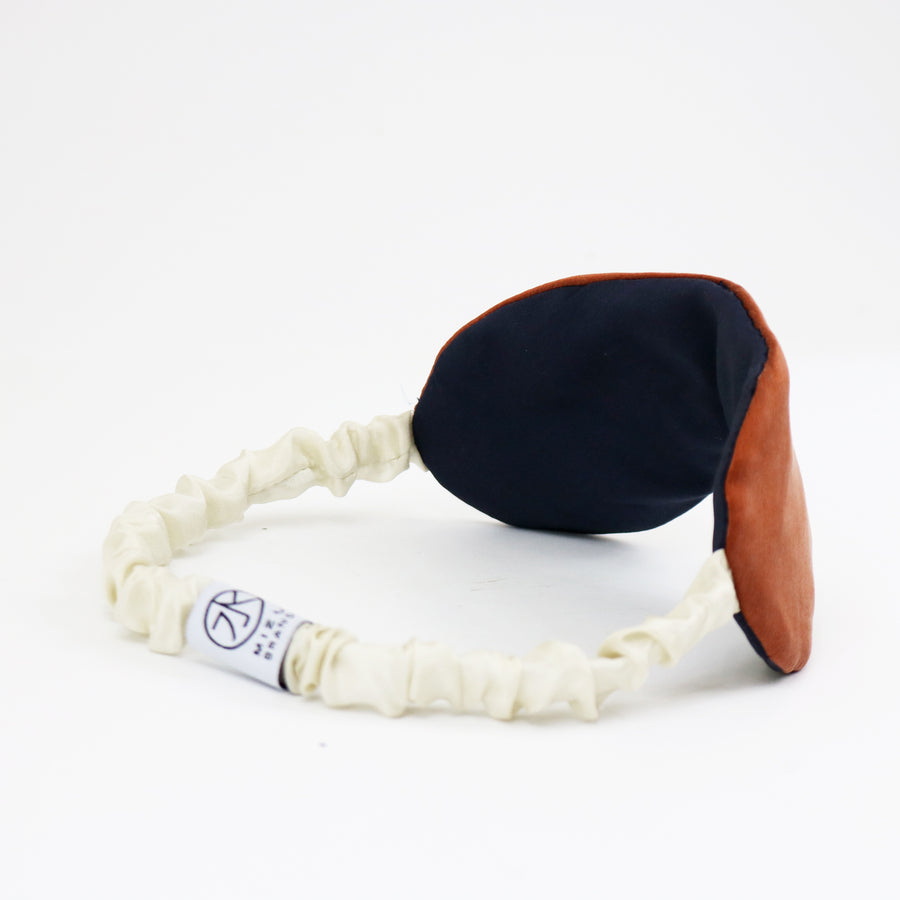 Reversible Travel Sleep Mask in Burnt Orange Silk