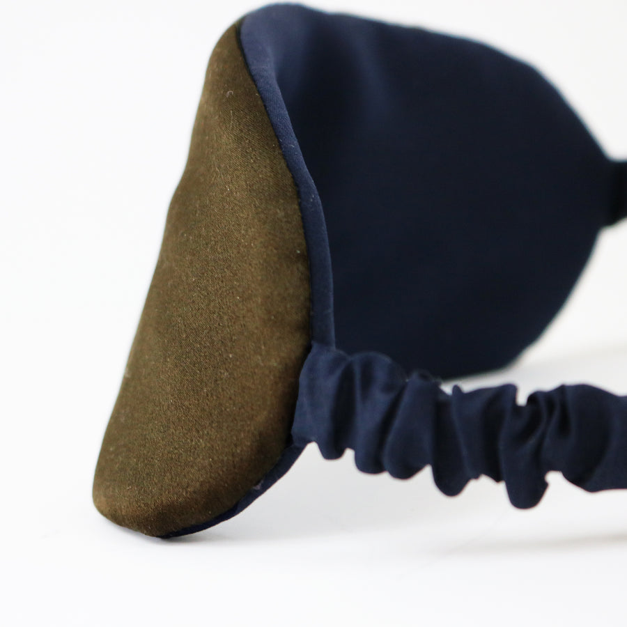 MIZU brand Eye Mask In Danish Blue Silk Charmeuse 